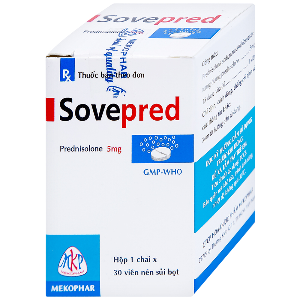 Viên sủi Sovepred Mekophar điều trị viêm khớp dạng thấp, lupus ban đỏ toàn thân (30 viên) 