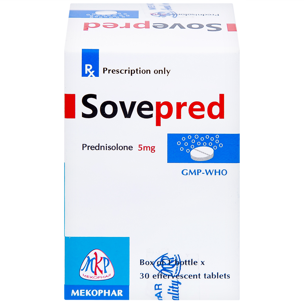 Viên sủi Sovepred Mekophar điều trị viêm khớp dạng thấp, lupus ban đỏ toàn thân (30 viên) 