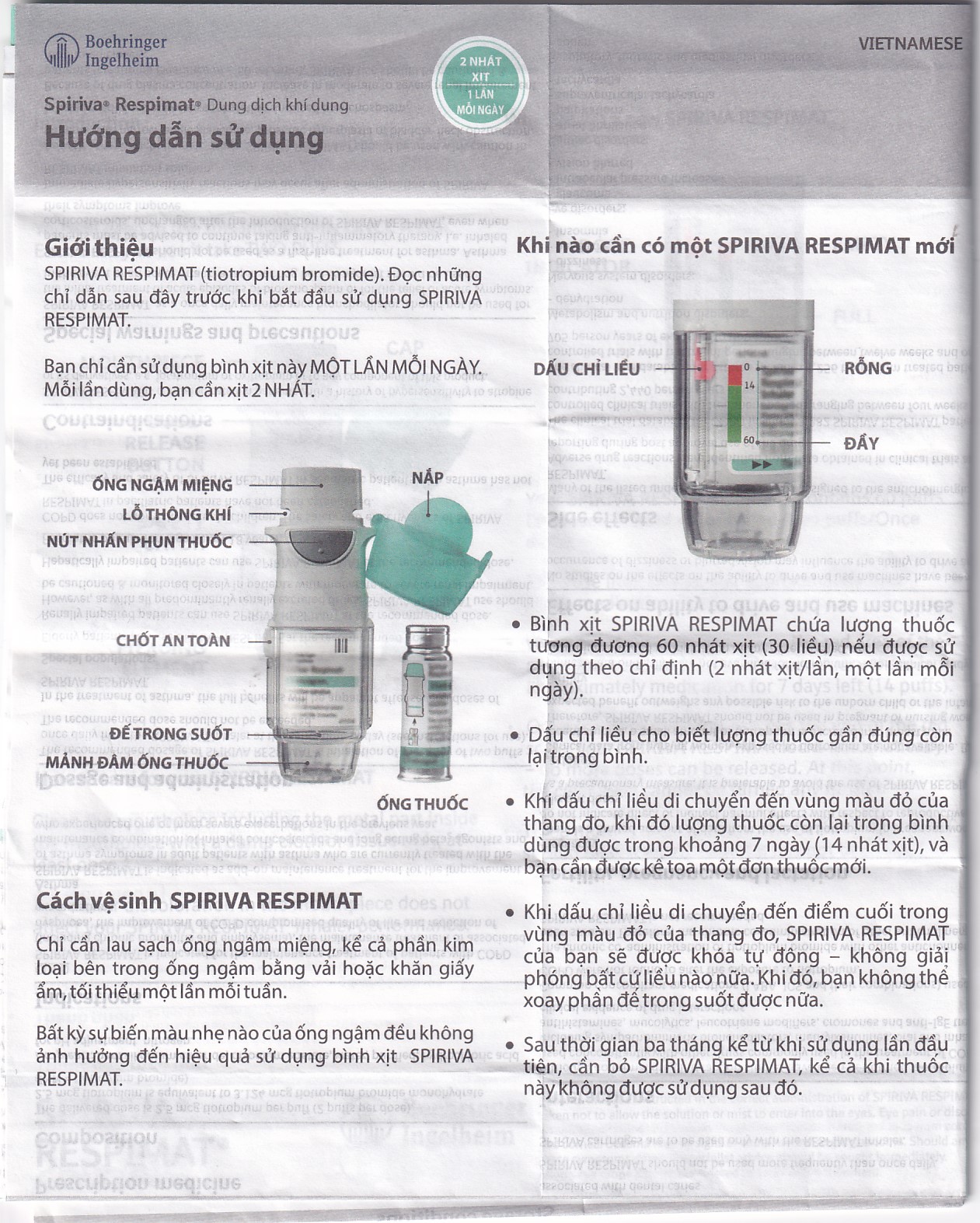 Bình xịt Spiriva Respimat Boehringer điều trị viêm phế quản mạn (30 liều)