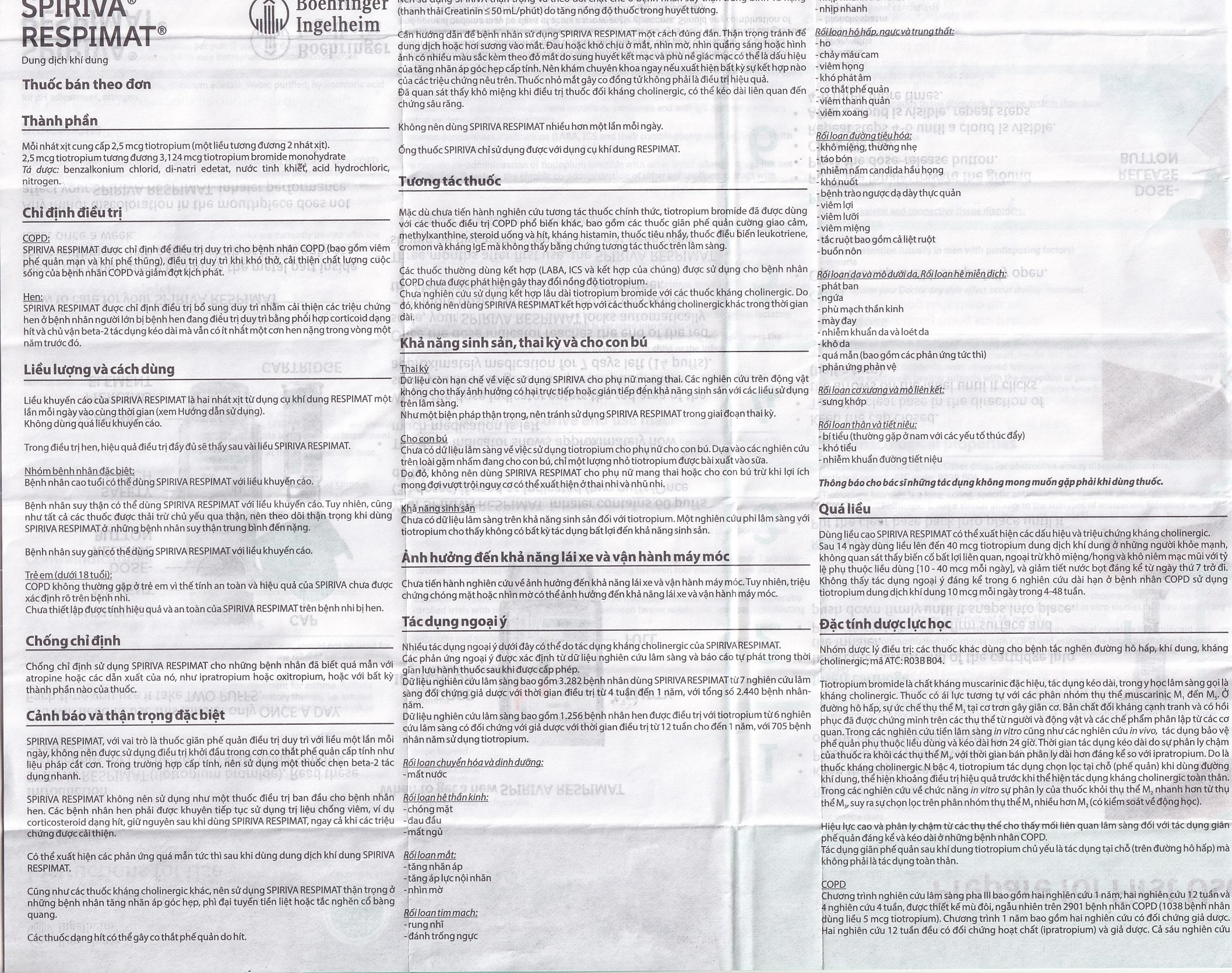 Bình xịt Spiriva Respimat Boehringer điều trị viêm phế quản mạn (30 liều)