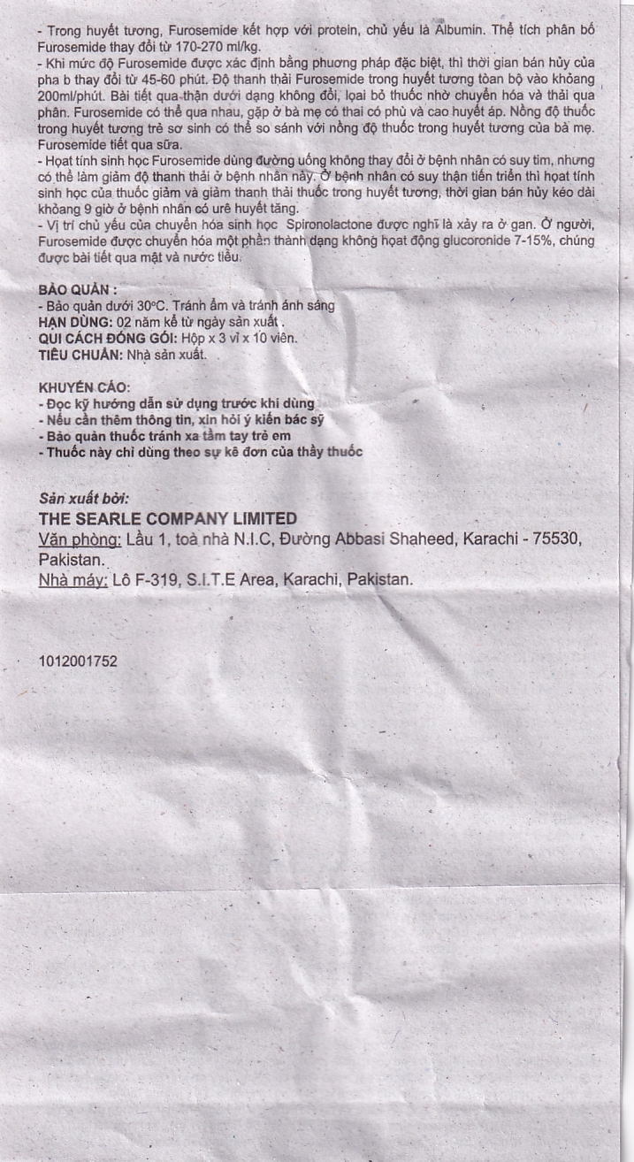 Thuốc Spiromide 40 Searle chẩn đoán và điều trị cường Aldosterone nguyên phát (3 vỉ x 10 viên) 