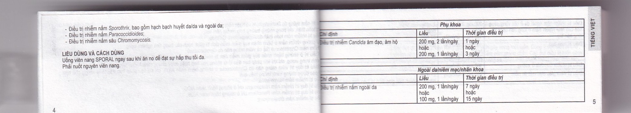 Thuốc Sporal Janssen điều trị các bệnh nấm phụ khoa, da, toàn thân (1 vỉ x 4 viên)