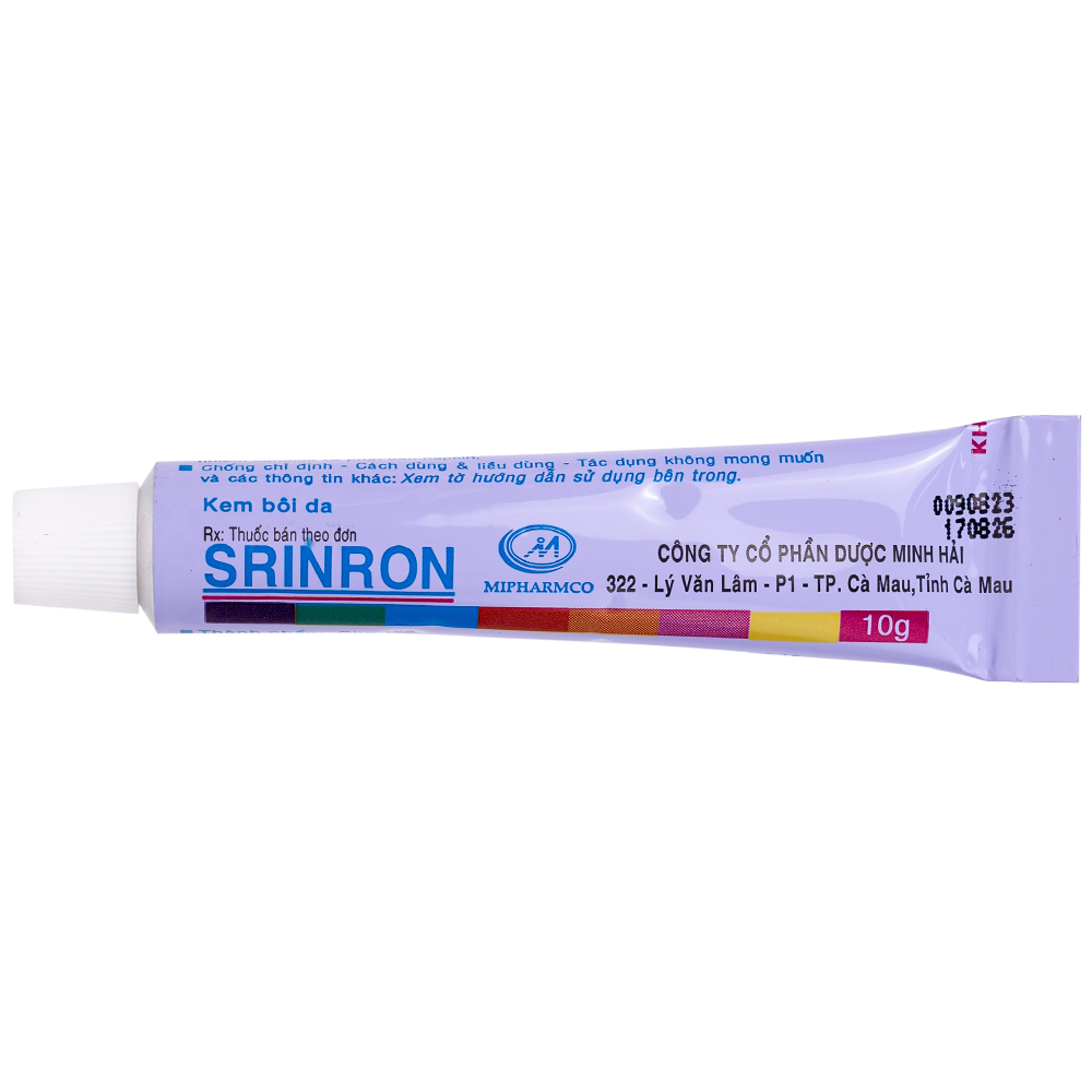 Kem bôi da Srinron 10g Mipharmco điều trị các bệnh về da do nhiễm khuẩn hoặc nấm, bệnh da hỗn hợp