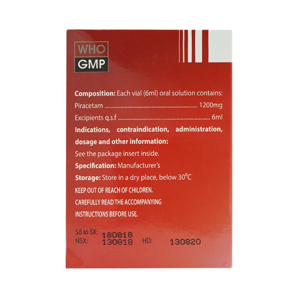 Dung dịch Stasamin 1200mg/6ml Hataphar điều trị triệu chứng chóng mặt (6 vỉ x 5 ống x 6ml)