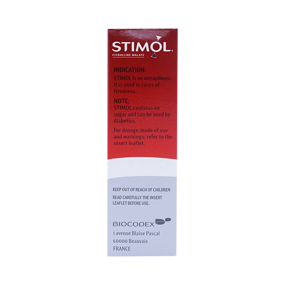 Siro Stimol Biocodex dùng trong các trường hợp mệt mỏi, suy nhược (18 gói x 10ml)
