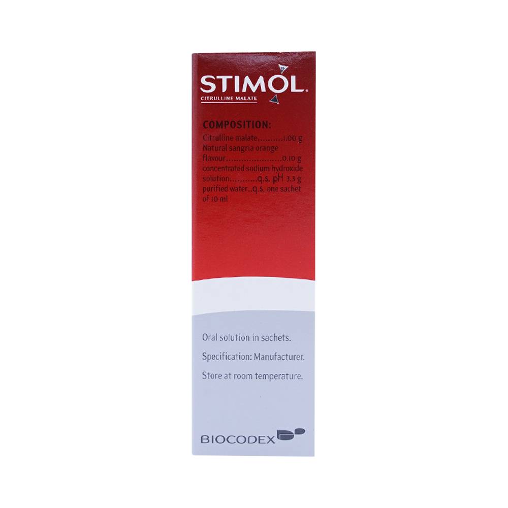 Siro Stimol Biocodex dùng trong các trường hợp mệt mỏi, suy nhược (18 gói x 10ml)