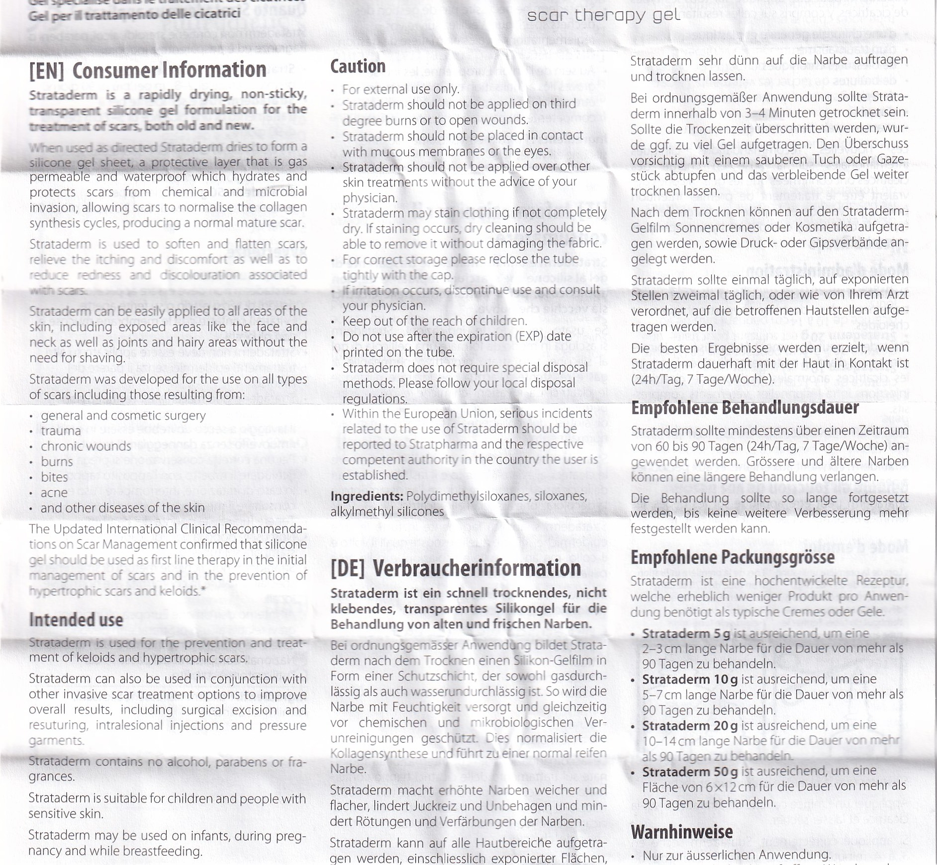 Kem bôi sẹo lồi, sẹo lâu năm Strataderm 5g