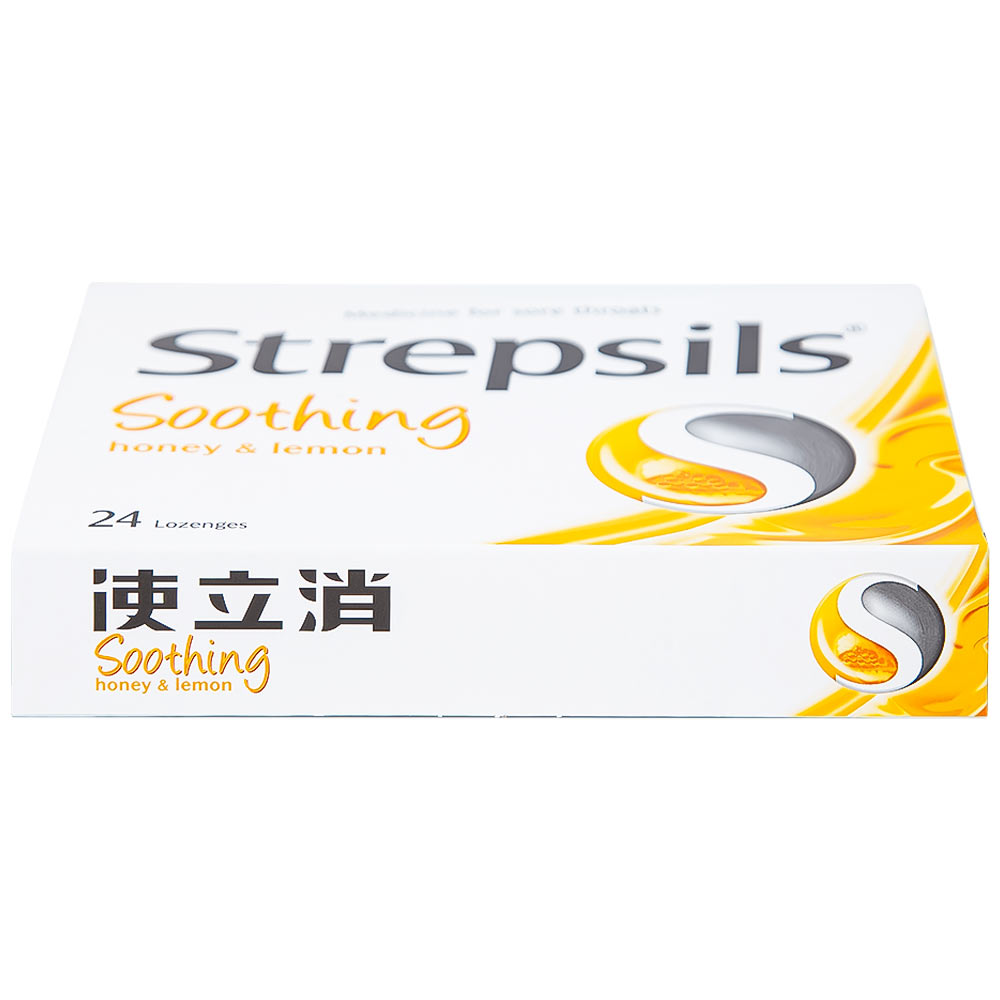 Viên ngậm Strepsils Soothing mật ong & chanh giảm đau họng (2 vỉ x 12 viên)