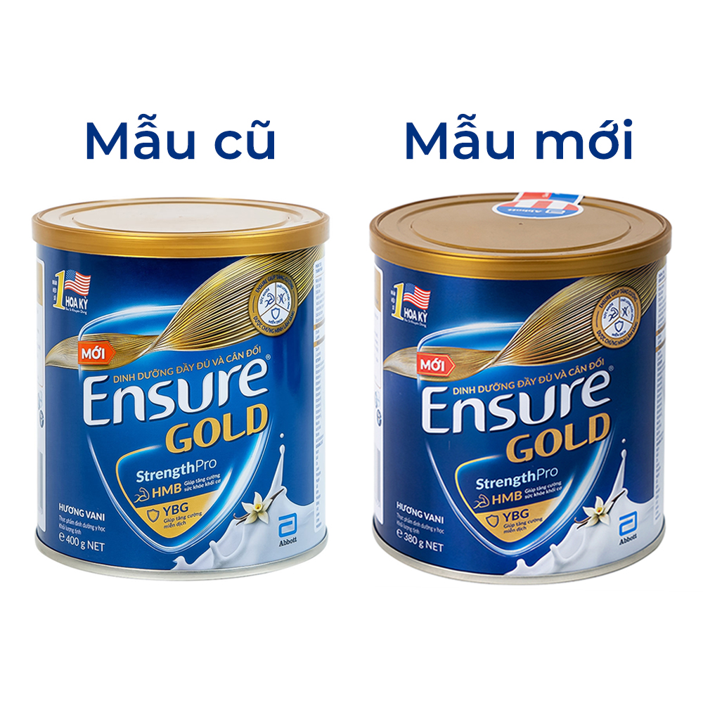 Sữa tăng cường sức khỏe khối cơ tăng miễn dịch Ensure Gold StrengthPro hương vani (380g)