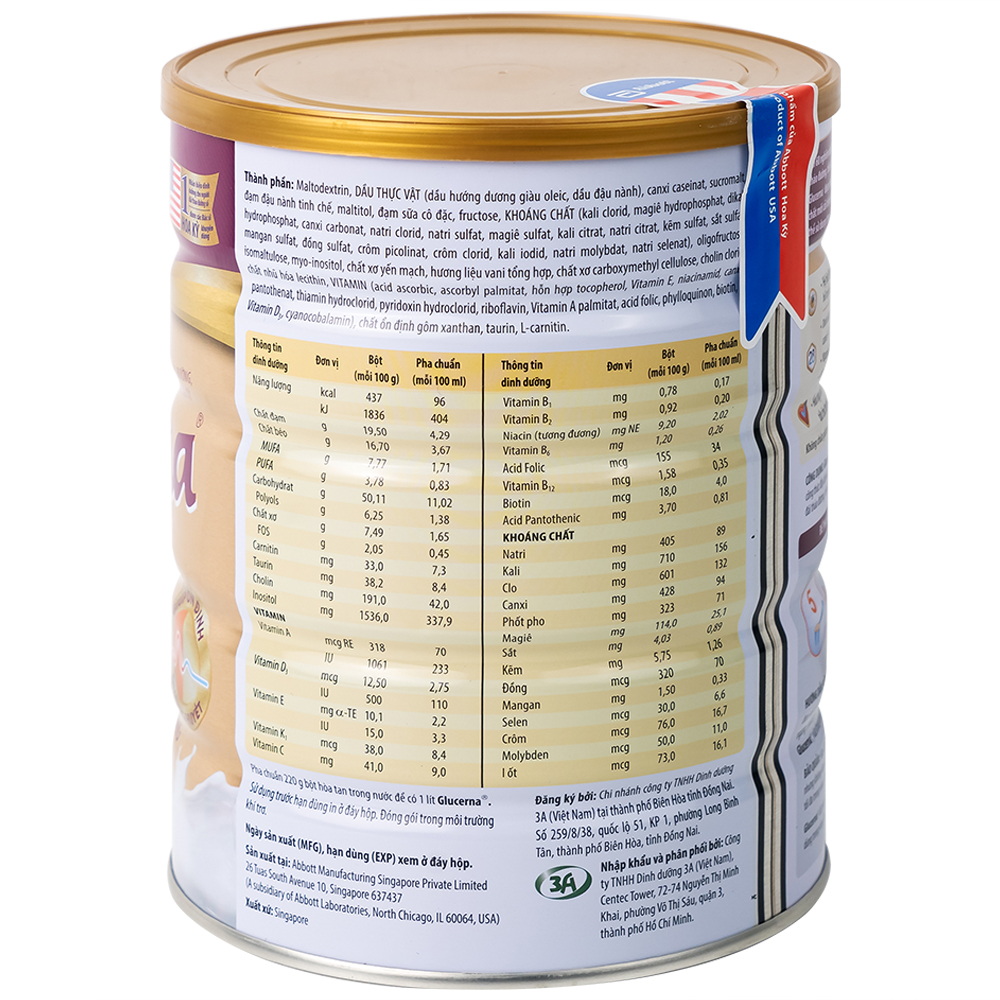 Sữa bổ sung dinh dưỡng đặc biệt cho người đái tháo đường Glucerna Abbott (800g)