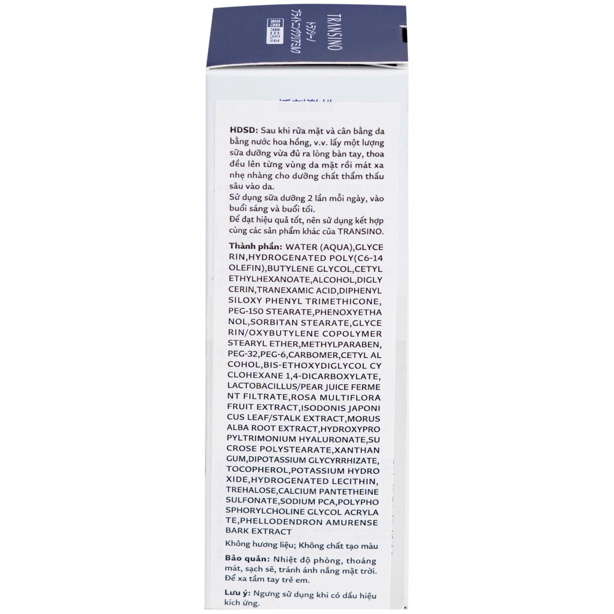 Sữa dưỡng trắng da Transino Brightening Clear Milk dưỡng ẩm, dưỡng sáng, hỗ trợ làm mờ thâm nám (100ml)