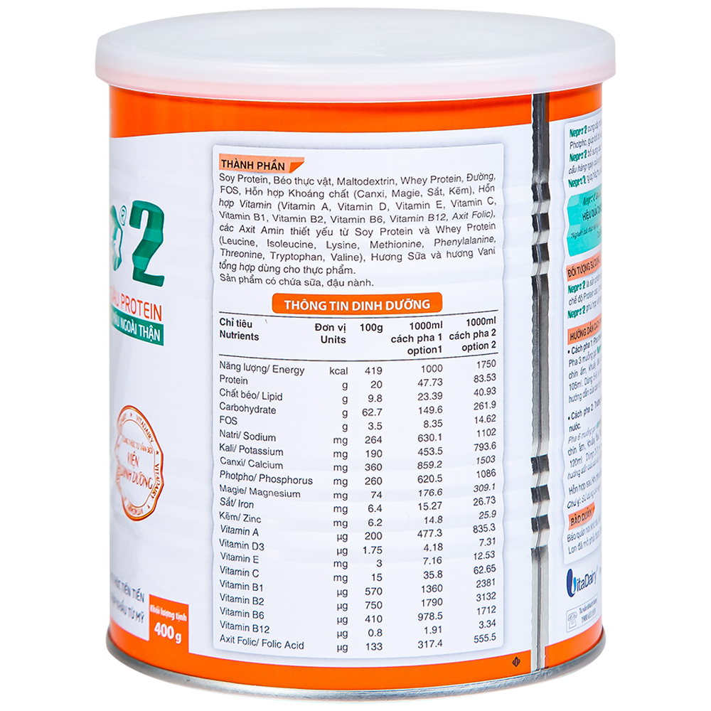 Sữa bổ sung dinh dưỡng giàu protein người bệnh thận Nepro 2 (400g)