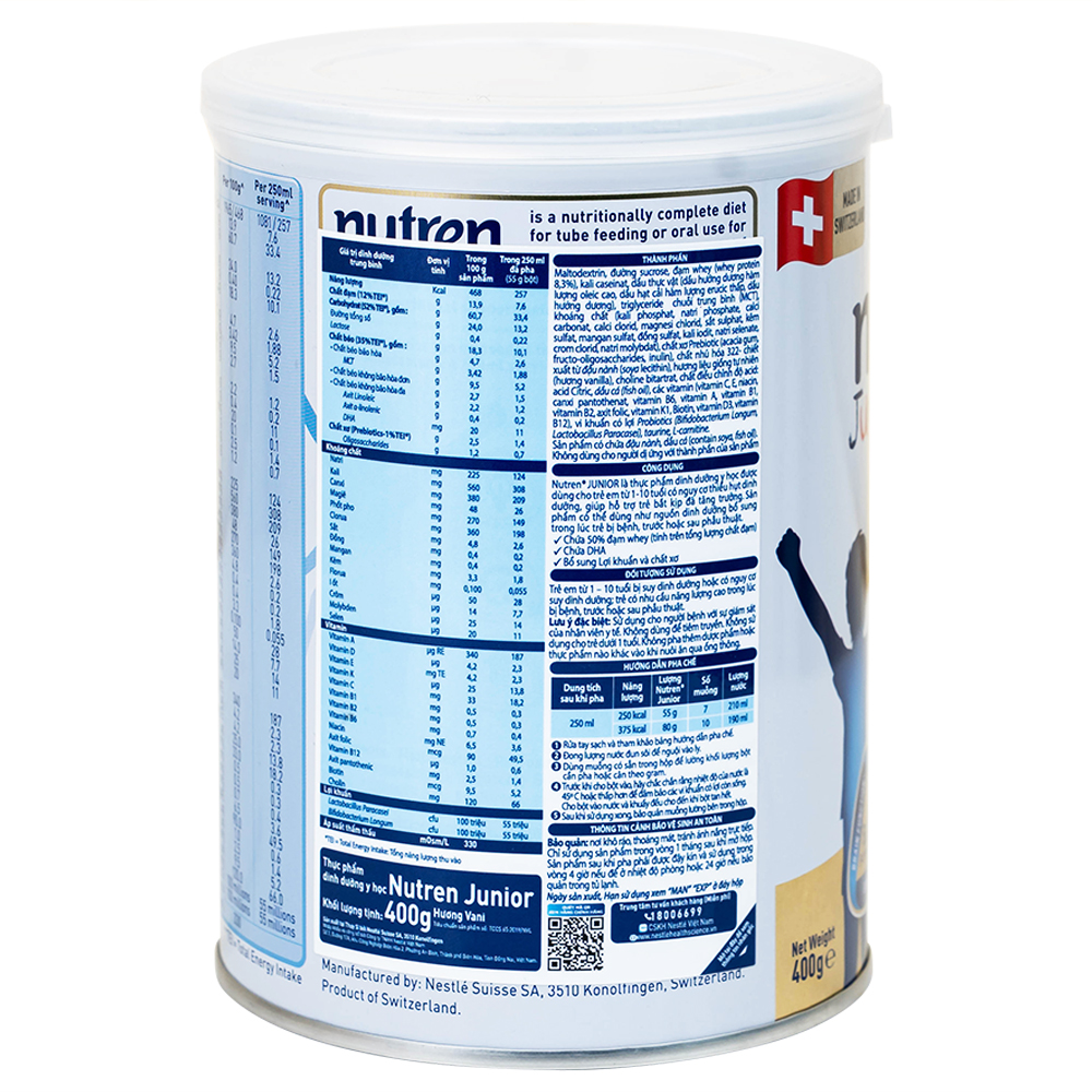 Sữa thay thế bữa ăn hàng ngày cho trẻ suy dinh dưỡng Nutren Junior ( 400g)