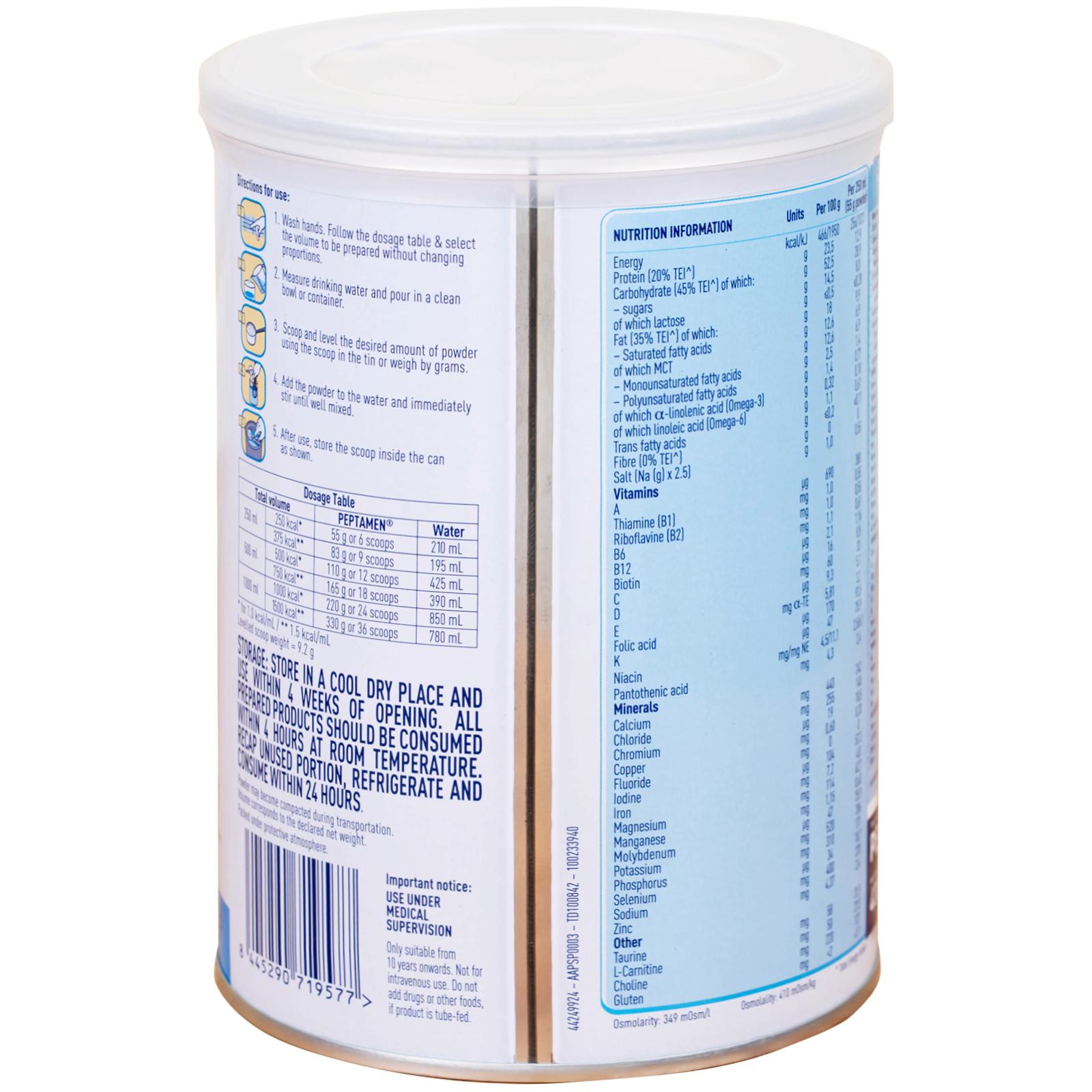 Sữa cải thiện việc hấp thu đạm không gây tiêu chảy Peptamen Nestlé (400g)