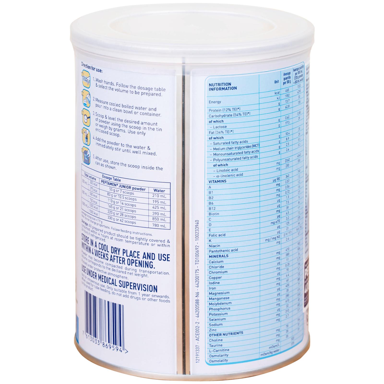 Sữa bổ sung dinh dưỡng chuyên biệt cho bệnh nhi suy yếu Peptamen Junior (400g)