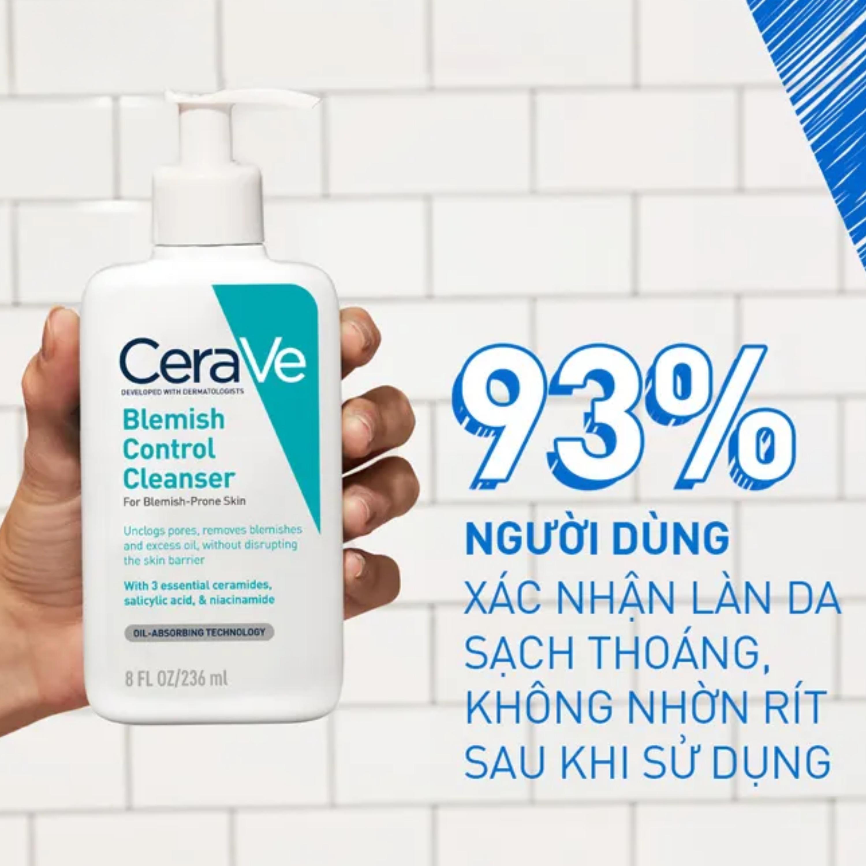 Sữa rửa mặt dành cho da dầu, mụn Cerave Blemish Control Cleanser 236ml