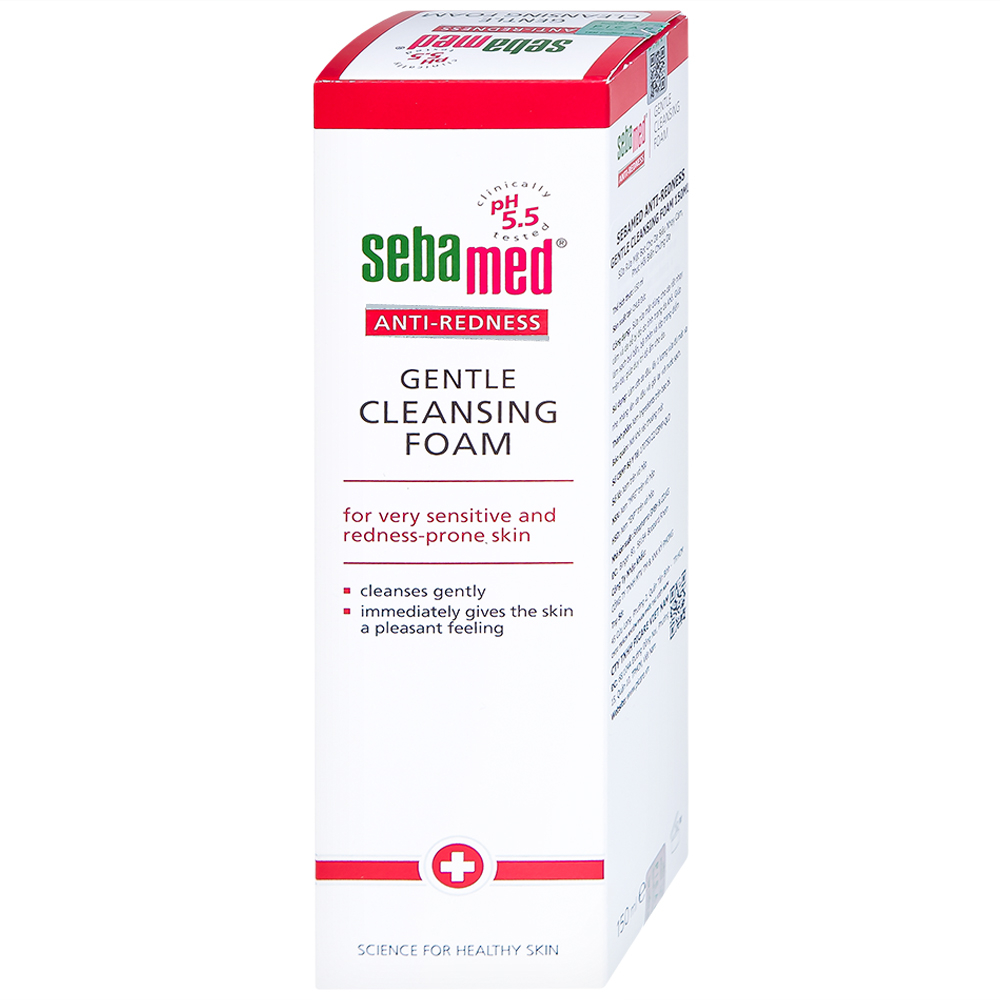 Sữa rửa mặt bọt Anti-Redness Gentle Cleansing Foam Sebamed cho da siêu nhạy cảm, phục hồi biến chứng da (150ml)