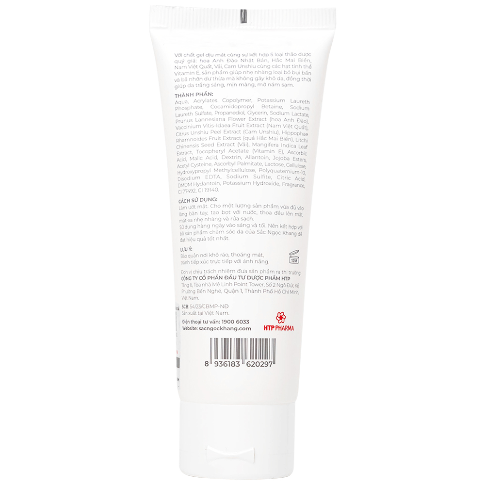 Sữa rửa mặt thảo dược sáng da, mờ sạm Sắc Ngọc Khang 100g