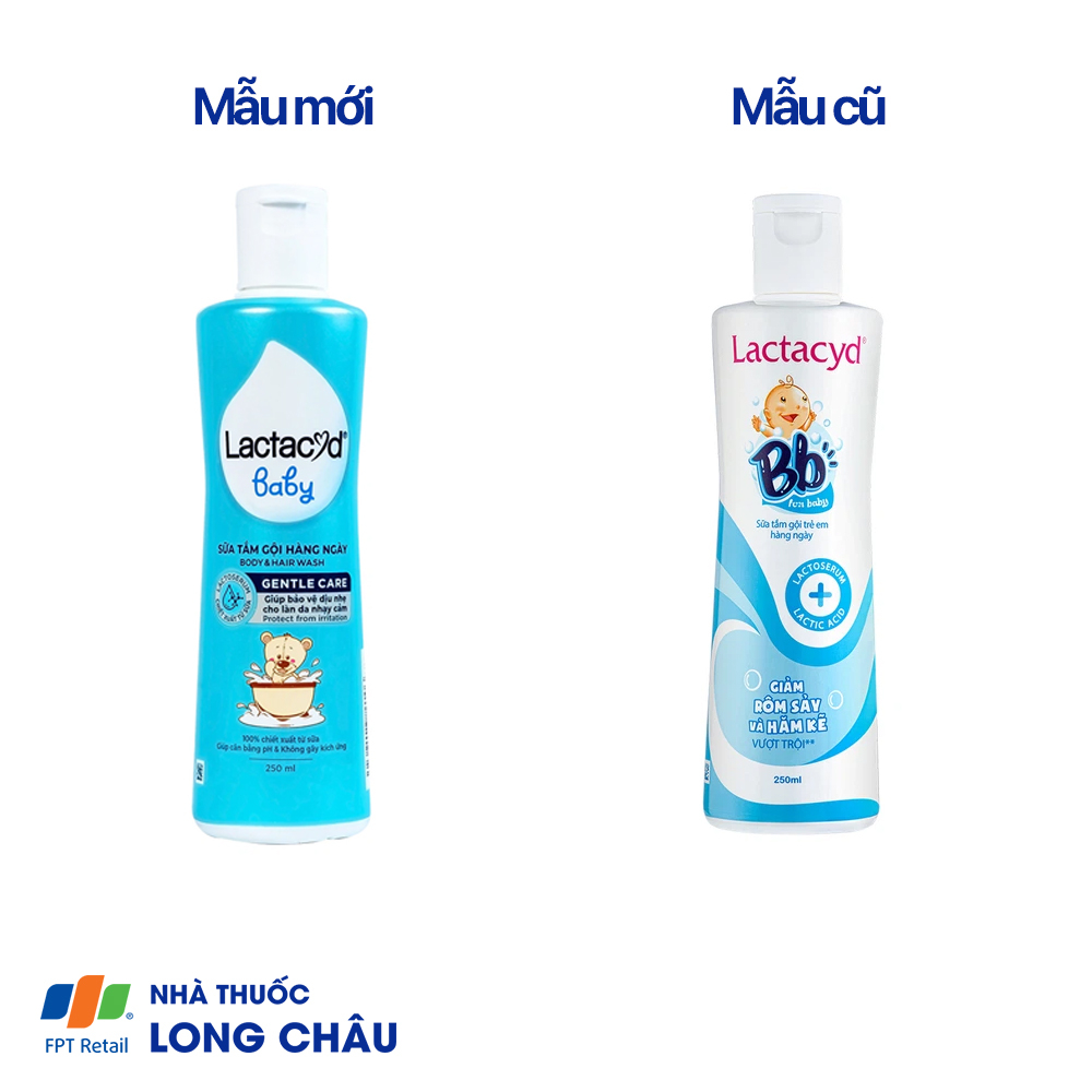 Sữa tắm gội cho bé Lactacyd Baby giảm rôm sảy, hăm kẽ (250ml)