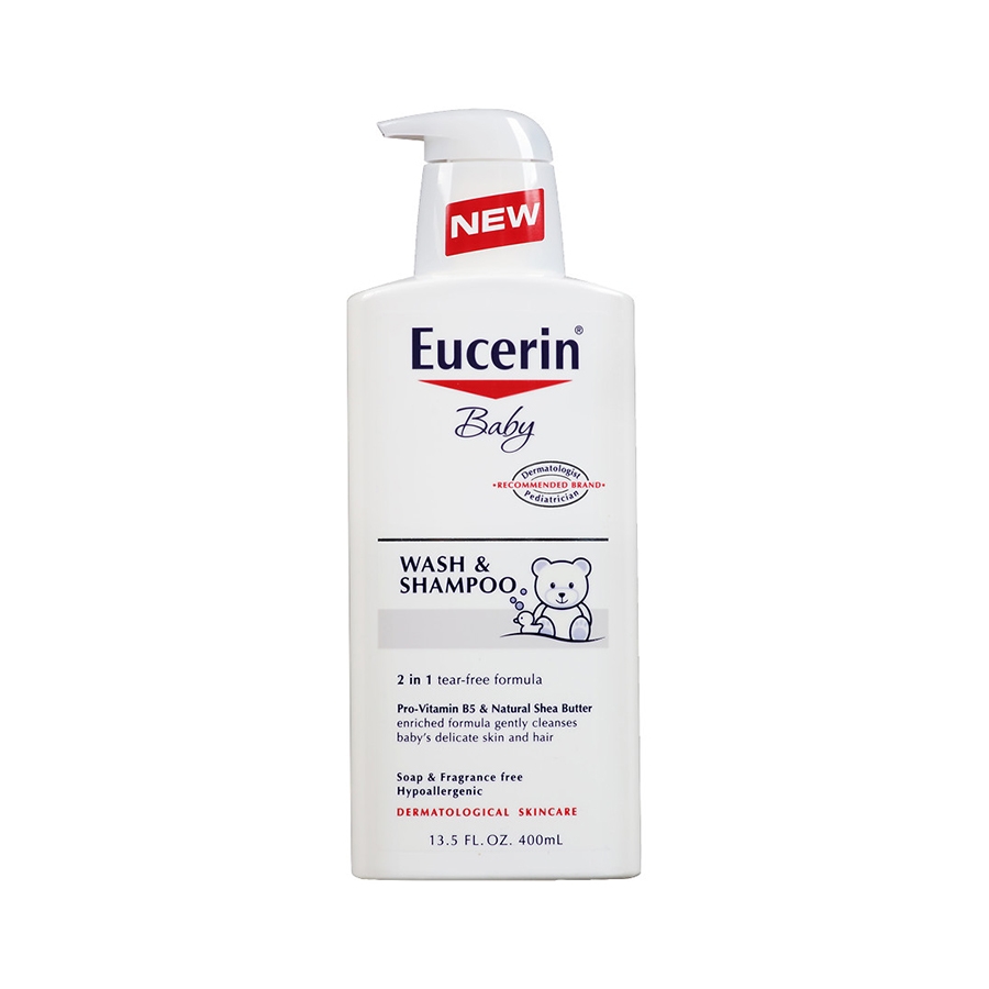 Sữa tắm gội Eucerin Baby Wash &amp; Shampoo làm sạch dịu nhẹ mái tóc và làn da của bé (400ml)
