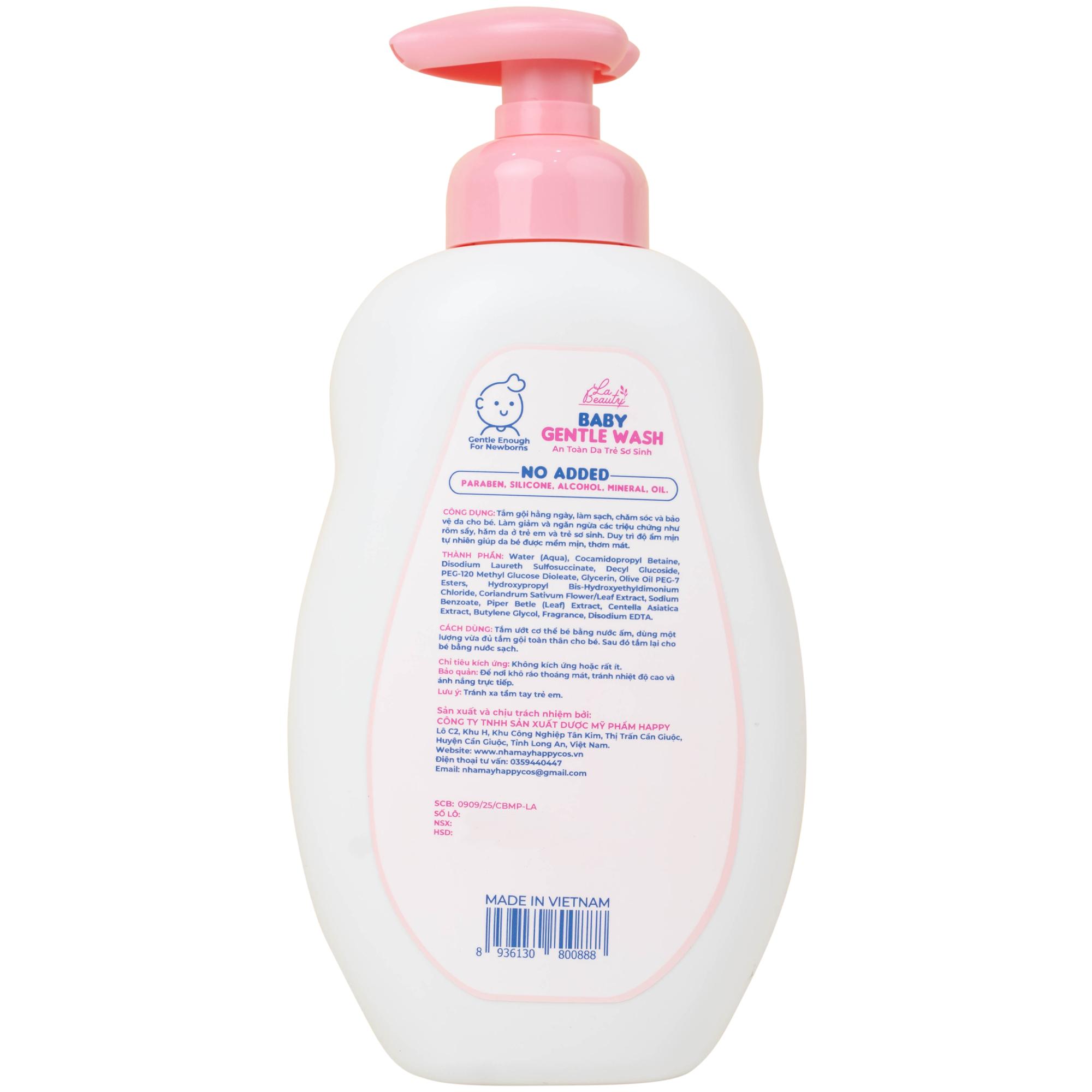 Sữa tắm gội em bé Gentle Wash 500ml La Beauty giảm và ngăn ngừa rôm sảy, hăm da 