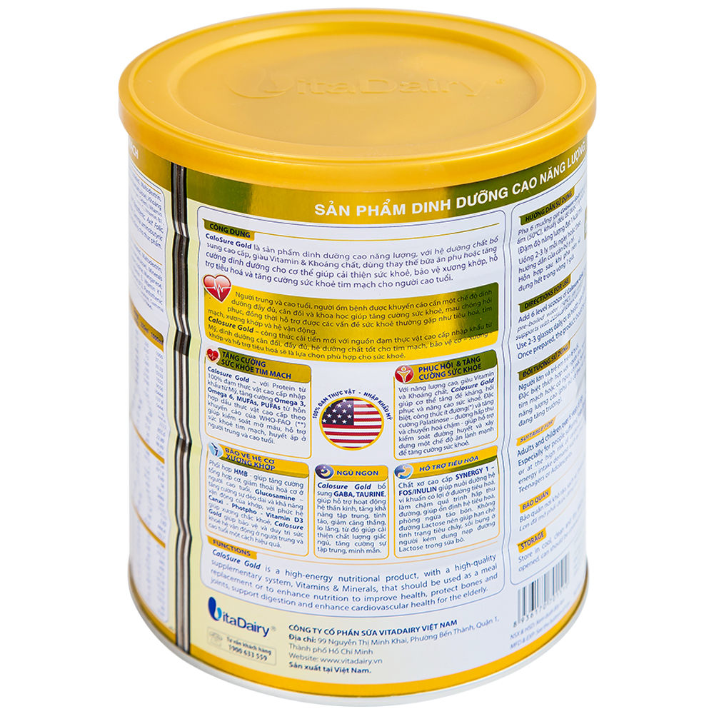 Sữa tăng cường sức khỏe tim mạch CaloSure gold Vitadairy (900g)