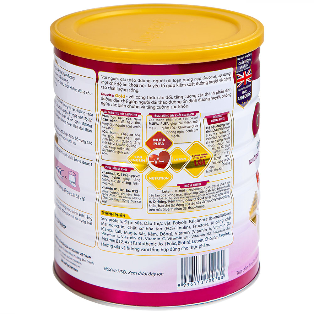 Sữa bổ sung dinh dưỡng cho người đái tháo đường Gluvita Gold Vitadairy (900g)