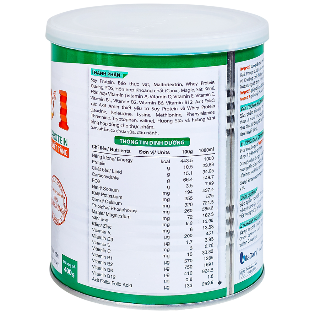 Sữa bổ sung dinh dưỡng giảm protein người bệnh thận Nepro 1 (400g)