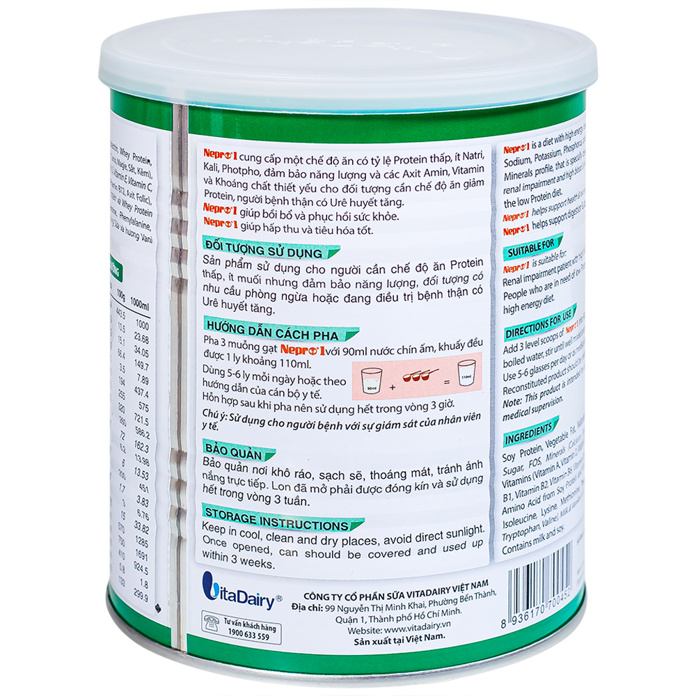 Sữa bổ sung dinh dưỡng giảm protein người bệnh thận Nepro 1 (400g)