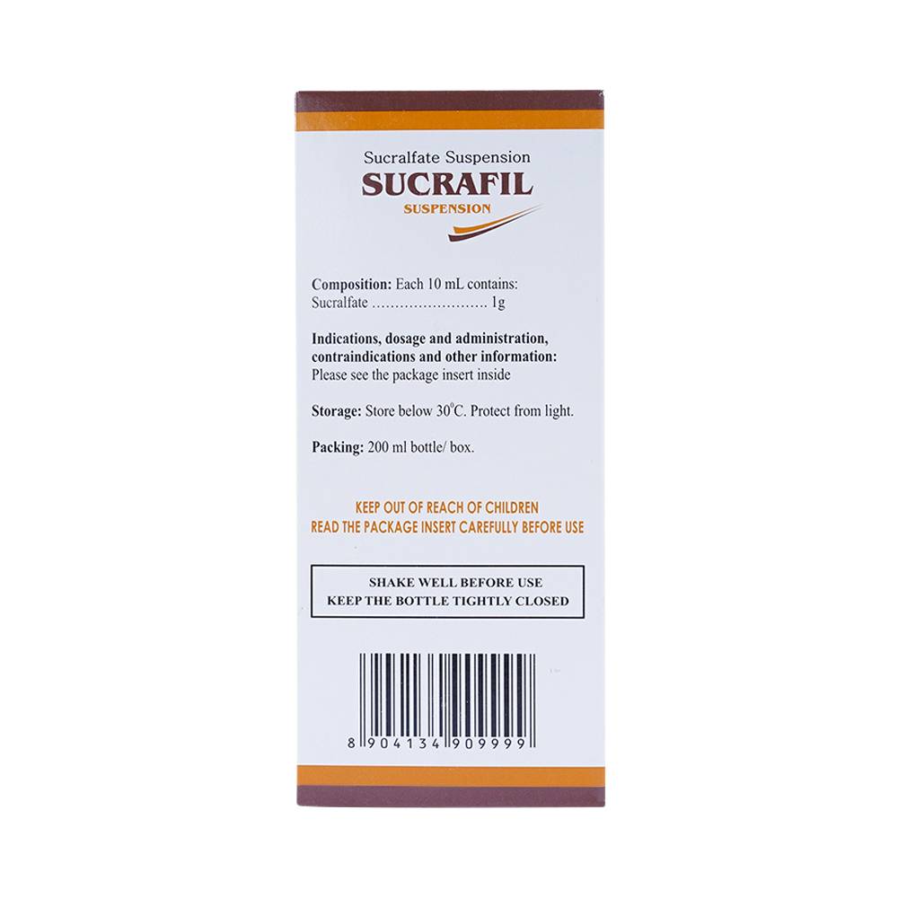 Hỗn dịch Sucrafil Fourts điều trị viêm khớp, trào ngược dạ dày thực quản (200ml) 