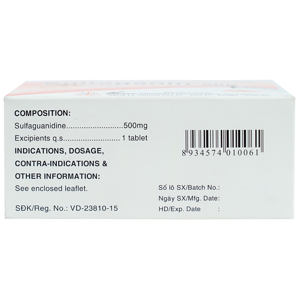 Thuốc Sulfaganin 500 Mekophar điều trị tiêu chảy cấp (10 vỉ x 10 viên)