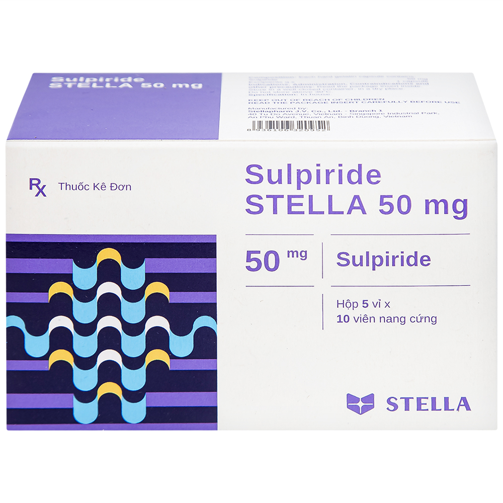 Thuốc Sulpiride Stella 50mg điều trị chứng lo âu (5 vỉ x 10 viên)