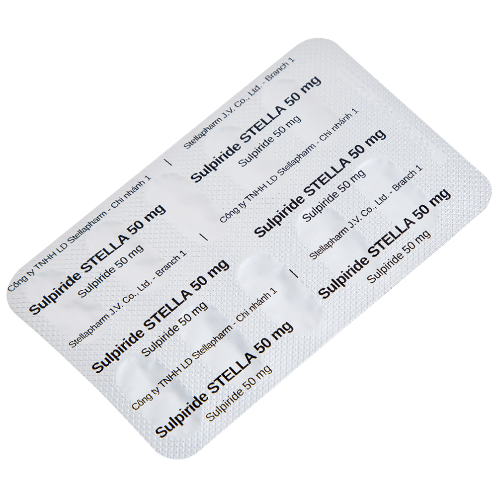 Thuốc Sulpiride Stella 50mg điều trị chứng lo âu (5 vỉ x 10 viên)