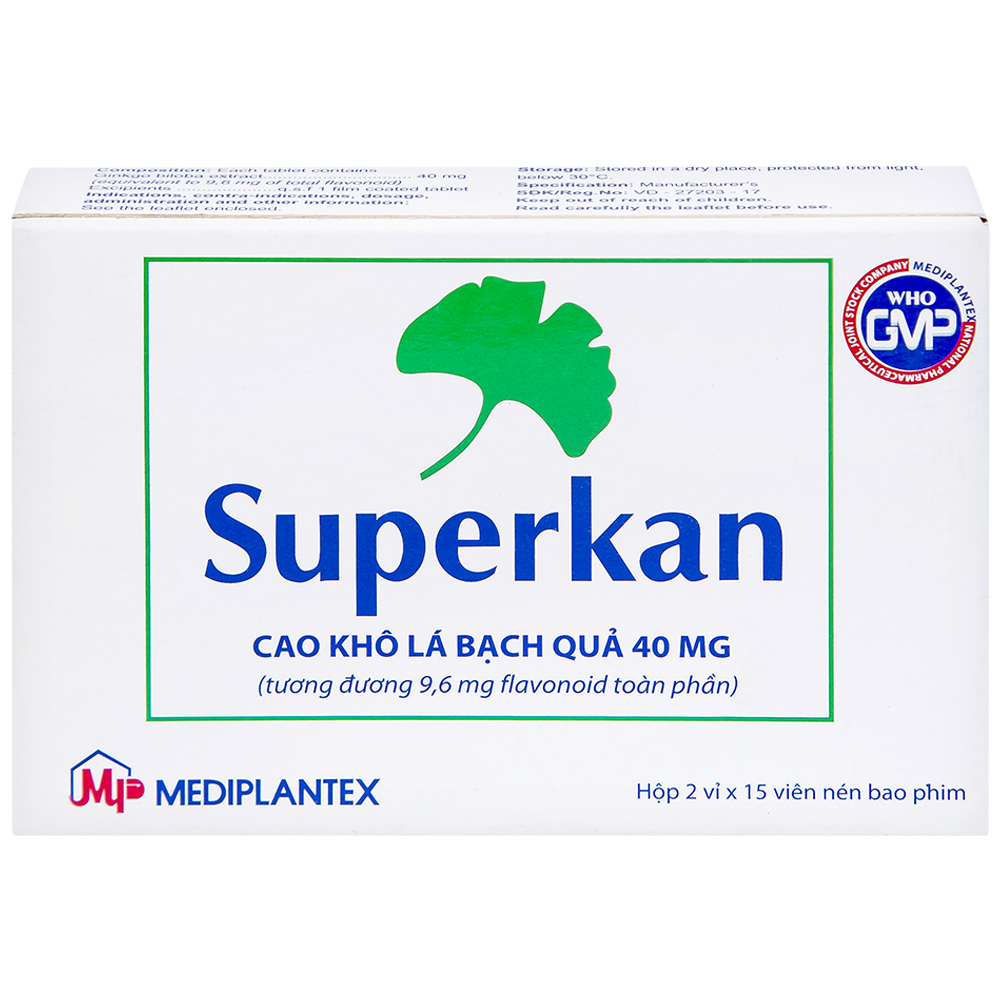 Thuốc Superkan Mediplantex điều trị mất trí nhớ ngắn hạn (2 vỉ x 15 viên)