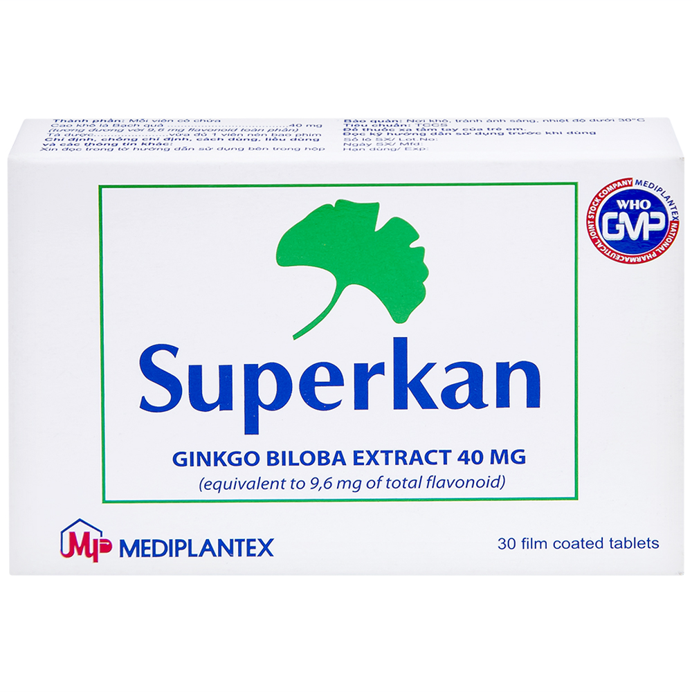 Thuốc Superkan Mediplantex điều trị mất trí nhớ ngắn hạn (2 vỉ x 15 viên)