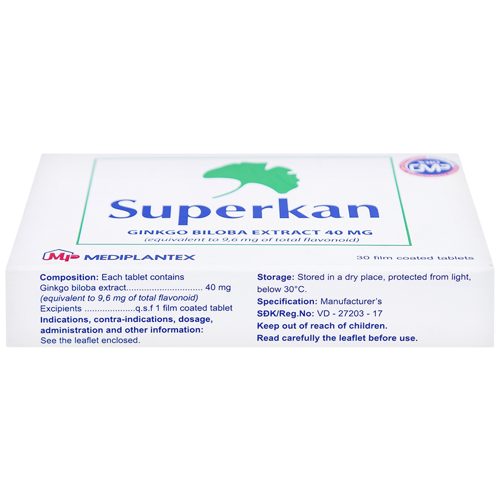 Thuốc Superkan Mediplantex điều trị mất trí nhớ ngắn hạn (2 vỉ x 15 viên)