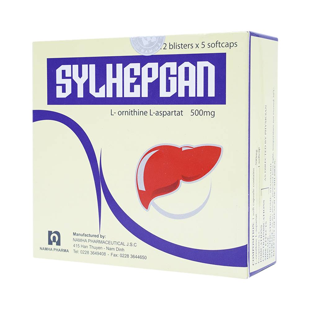 Thuốc Sylhepgan Nam Hà điều trị tăng amoniac huyết (12 vỉ x 5 viên)