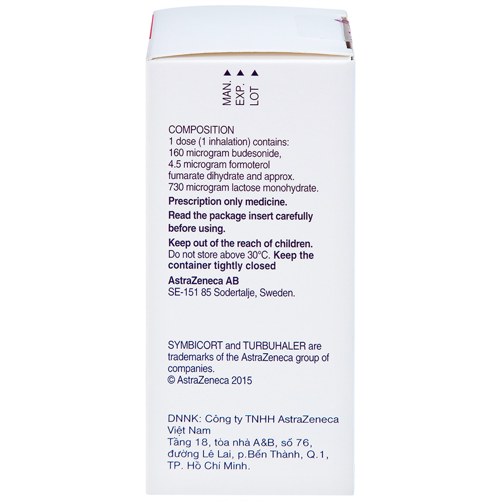 Thuốc bột để hít Symbicort AstraZeneca điều trị hen suyễn (60 liều)