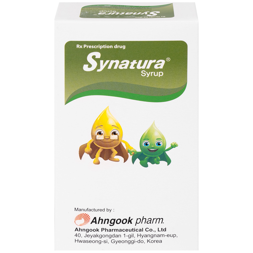 Siro Synatura Syrup AhnGook điều trị nhiễm khuẩn đường hô hấp trên cấp tính và viêm phế quản mạn tính (9 gói x 10ml)