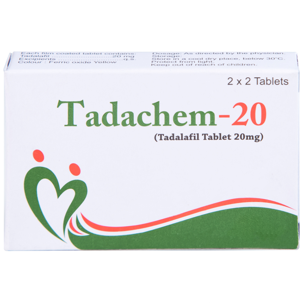 Thuốc Tadachem-20 Aurochem điều trị rối loạn cương dương (2 vỉ x 2 viên)