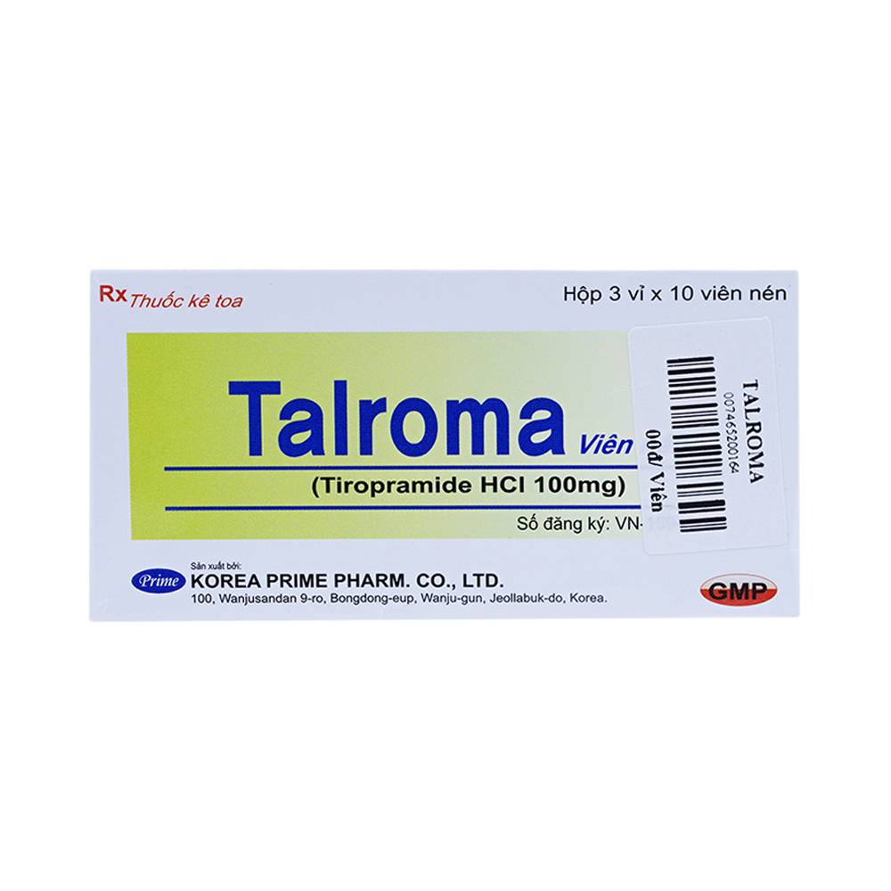 Thuốc Talroma Korea Prime Pharma giảm đau do co thắt tiêu hóa (3 vỉ x 10 viên)