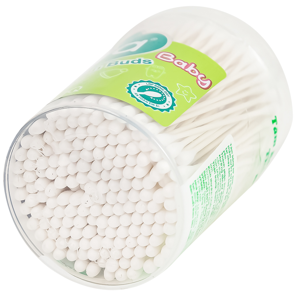 Tăm bông sơ sinh Niva BHP1 thân giấy 2 đầu tròn vệ sinh tai, mũi, vệ sinh cá nhân (200 que) 