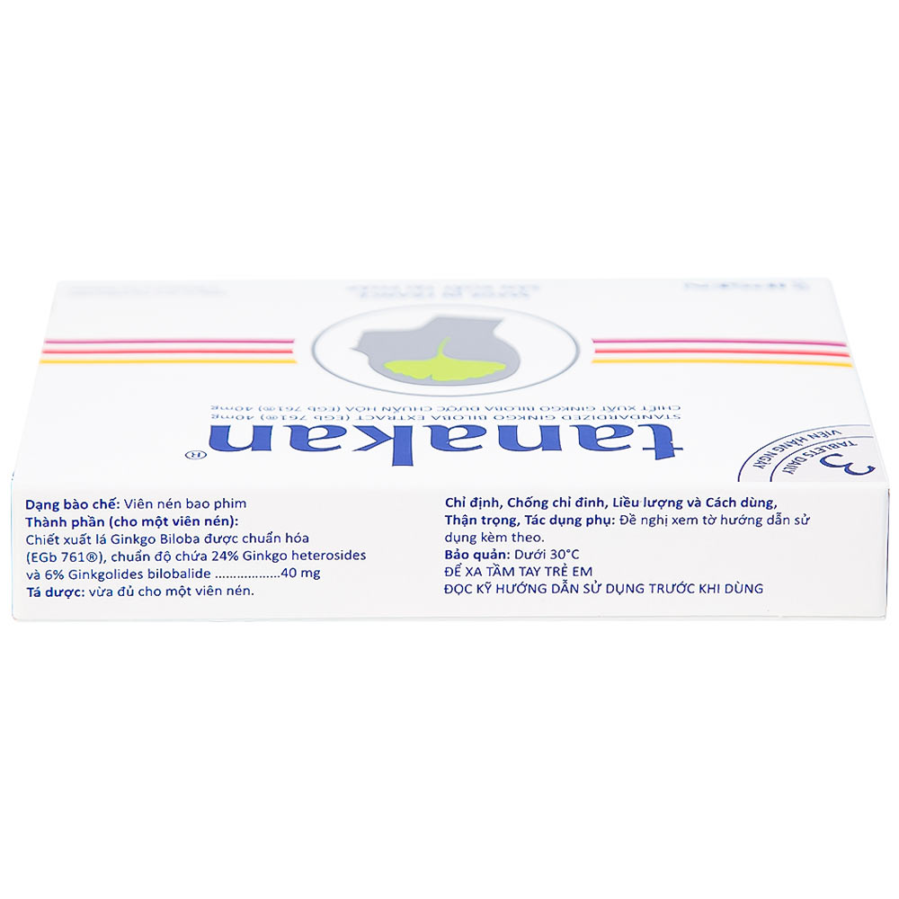 Thuốc Tanakan điều trị triệu chứng rối loạn nhận thức, rối loạn chú ý và trí nhớ (2 vỉ x 15 viên)