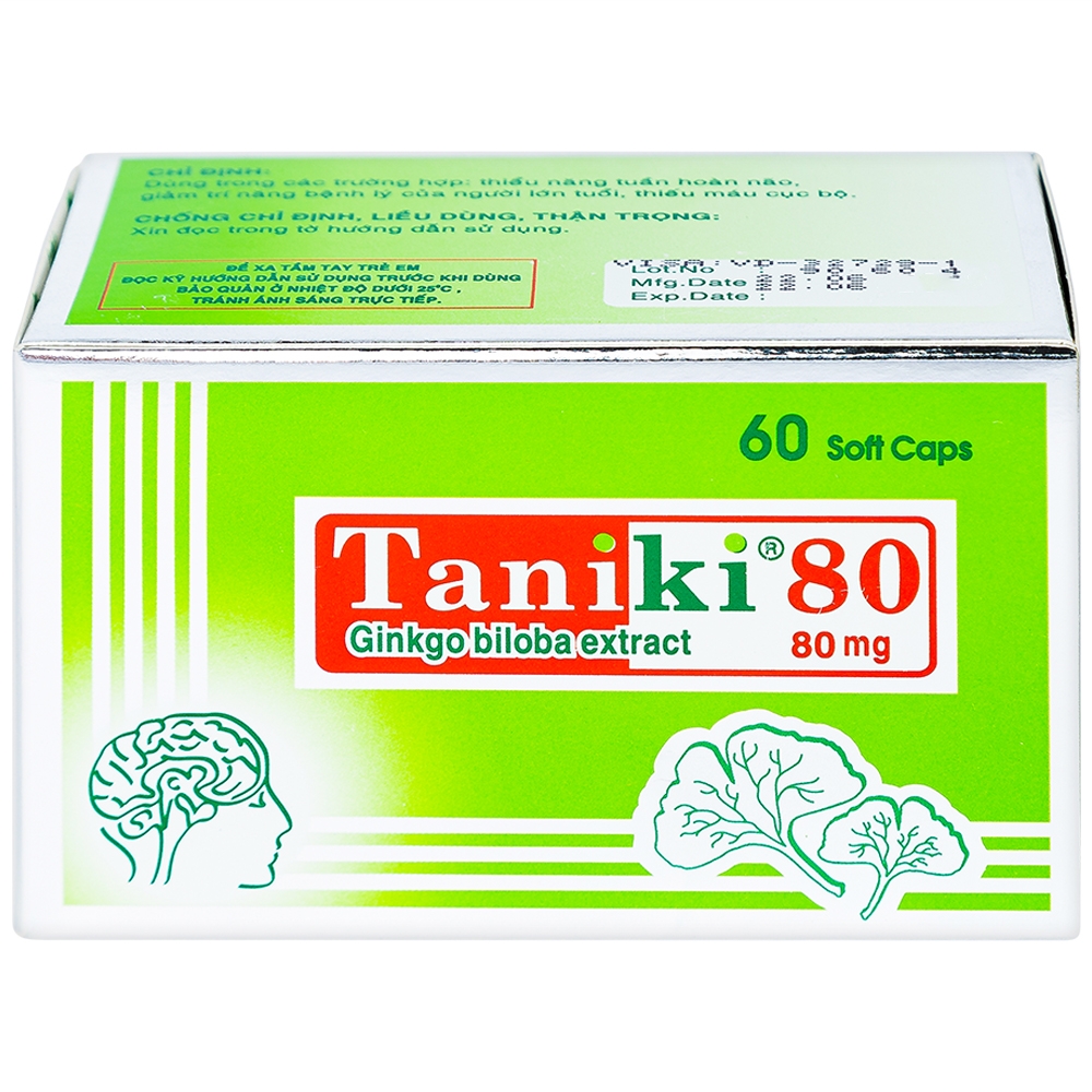 Thuốc Taniki 80 điều trị thiểu năng tuần hoàn não (60 viên)