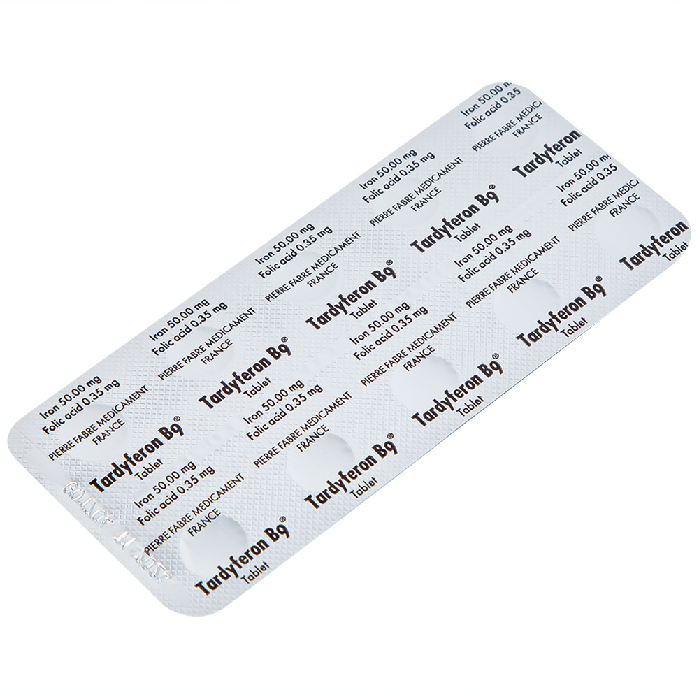 Thuốc Tardyferon B9 Pierre Fabre dự phòng thiếu sắt, acid folic cho phụ nữ có thai (3 vỉ x 10 viên)
