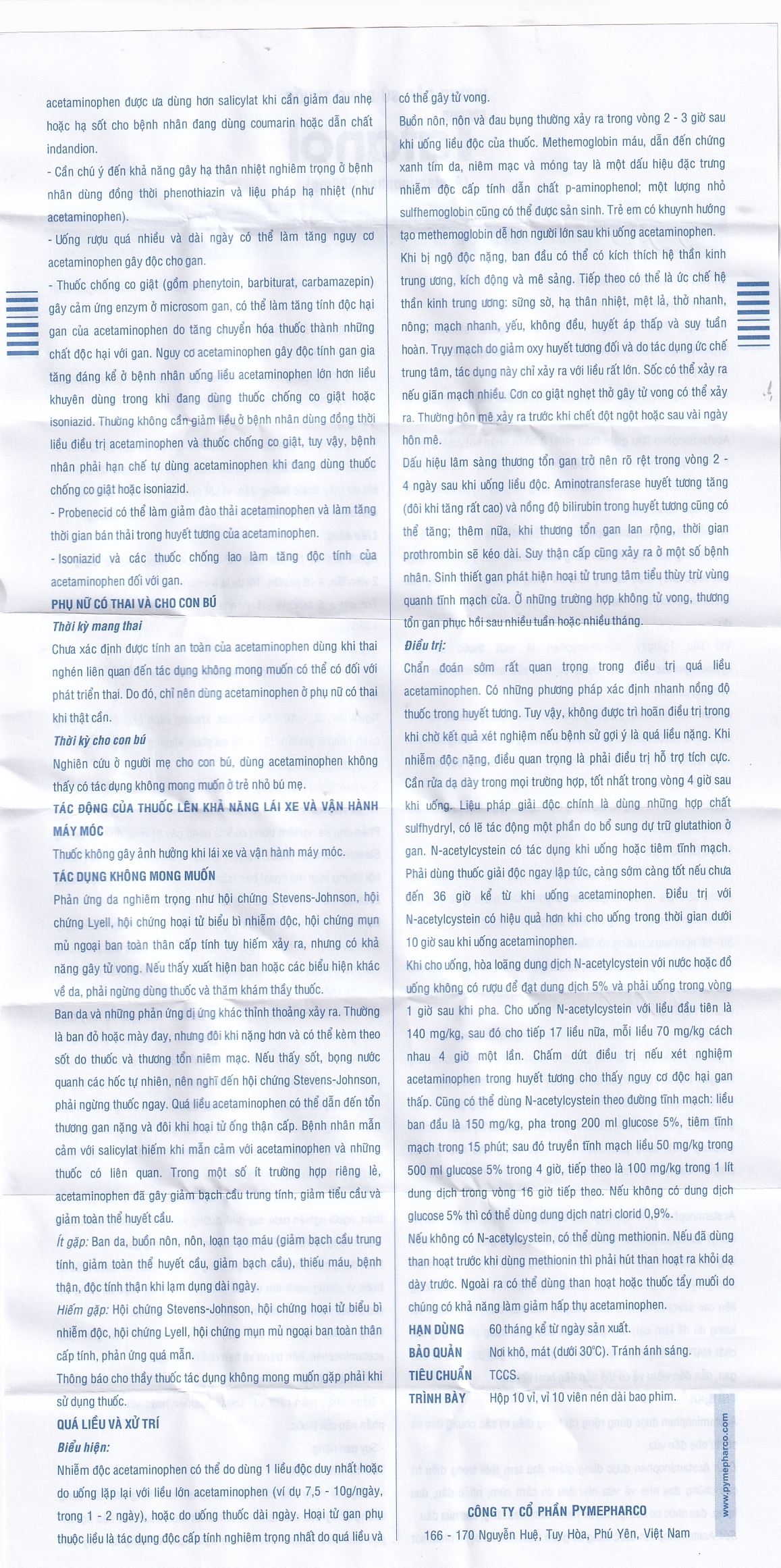 Thuốc Tatanol giảm đau, hạ sốt (10 vỉ x 10 viên)