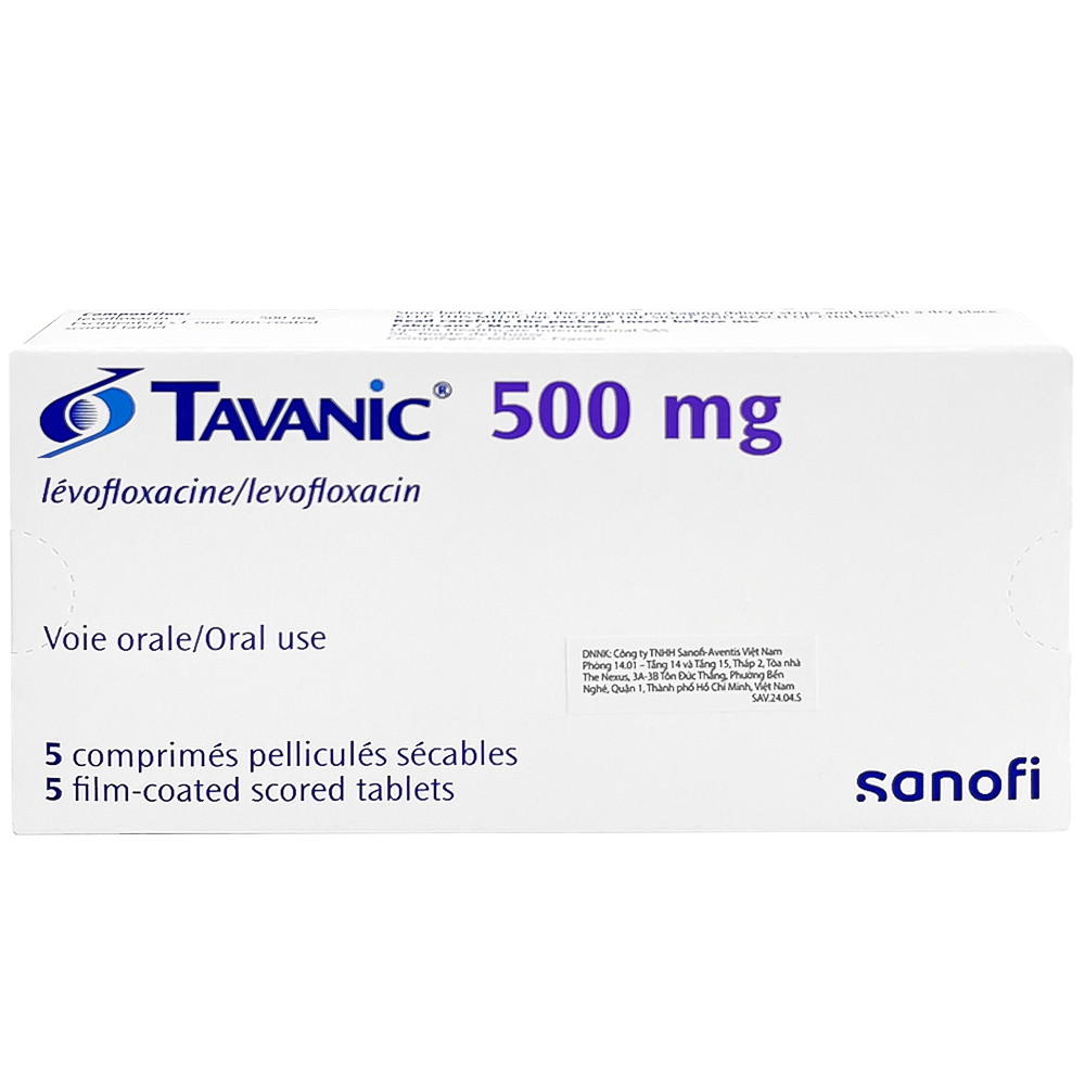 Thuốc Tavanic 500mg Sanofi điều trị nhiễm khuẩn do vi khuẩn (1 vỉ x 5 viên)