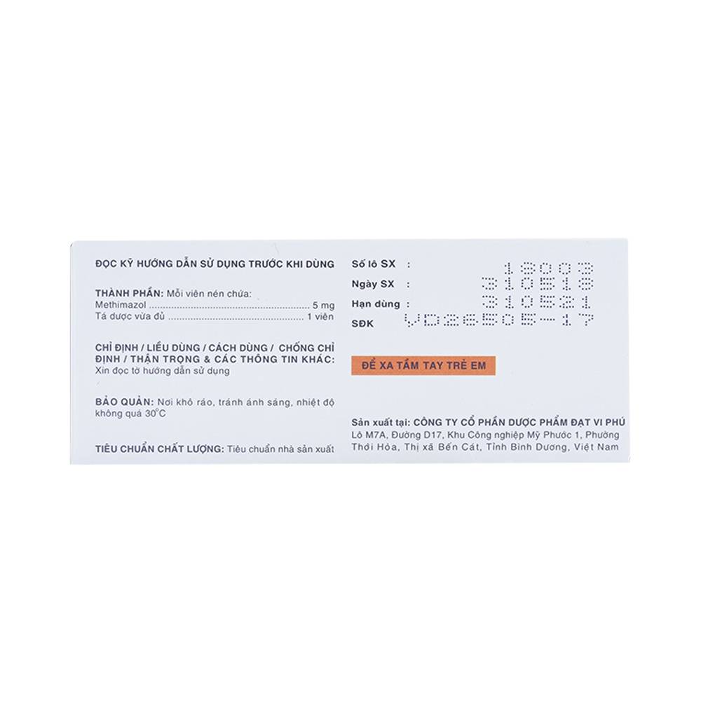 Thuốc Tazilex Davipharm điều trị trước khi phẫu thuật tuyến giáp (10 vỉ x 10 viên) 