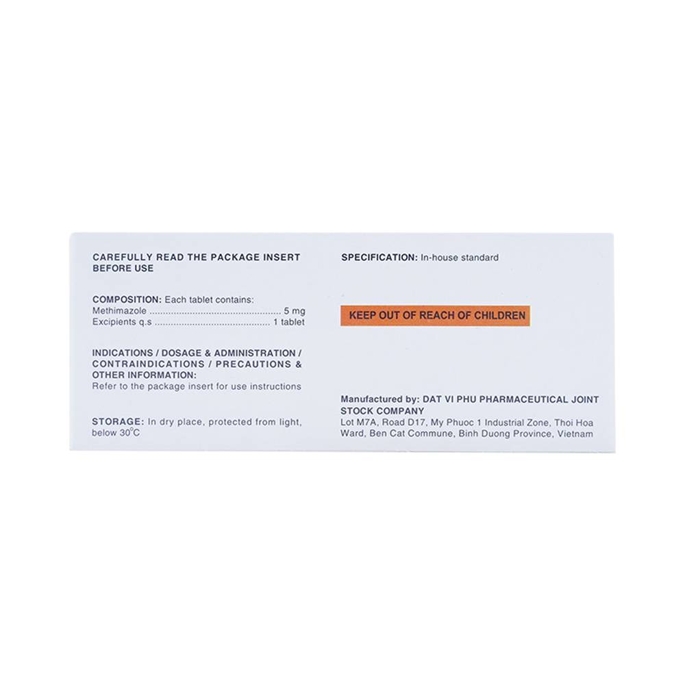 Thuốc Tazilex Davipharm điều trị trước khi phẫu thuật tuyến giáp (10 vỉ x 10 viên) 