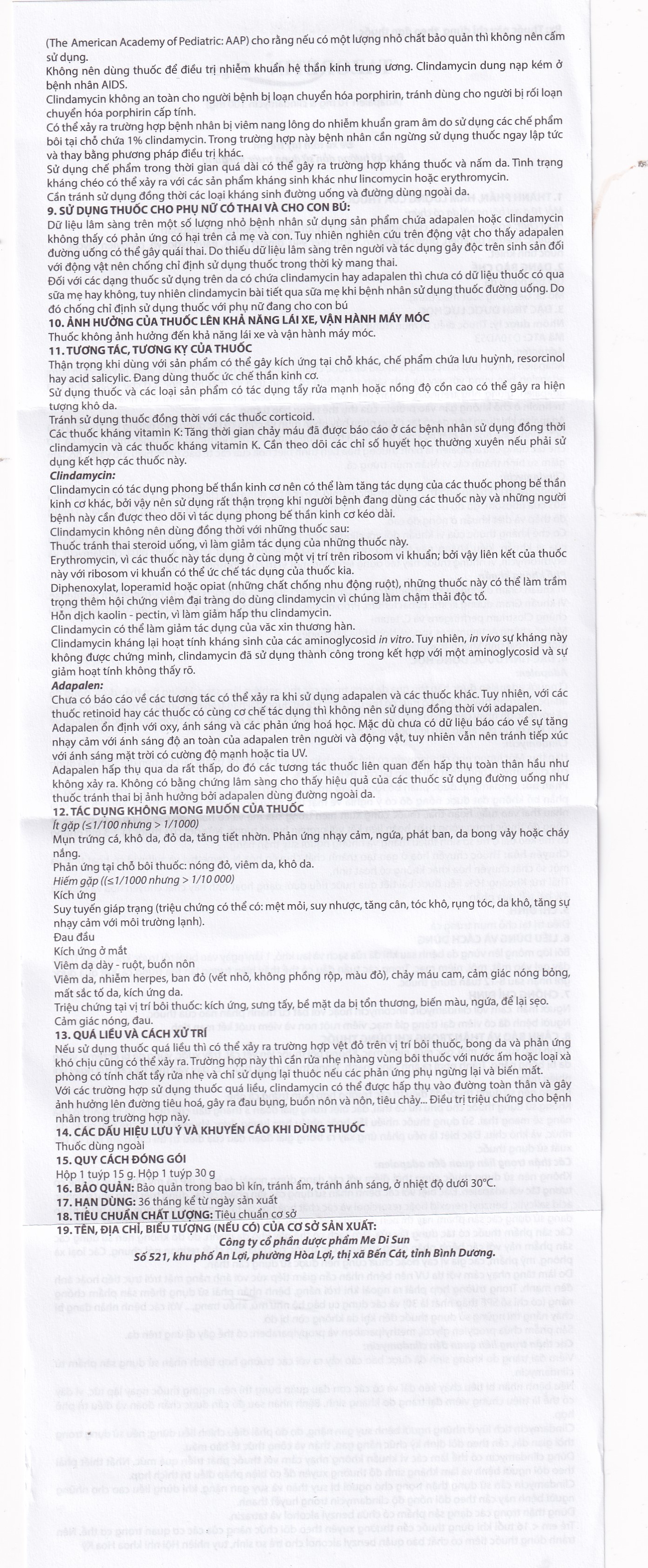 Thuốc bôi ngoài da Tazoretin - C Gel 15g Medisun điều trị tại chỗ mụn trứng cá